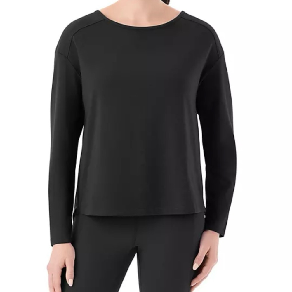 Member's Mark Women's Long Sleeve Active Tee Size XXL Black Relaxed‎ Fit